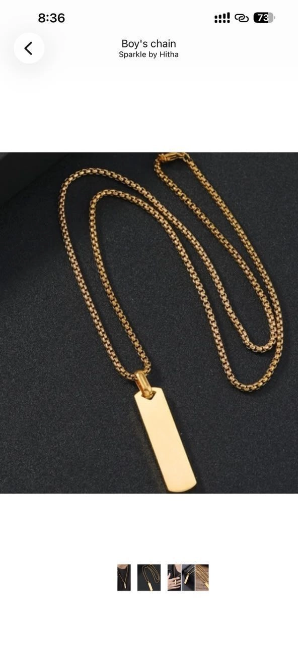 Rectangular pentant mens chain 2