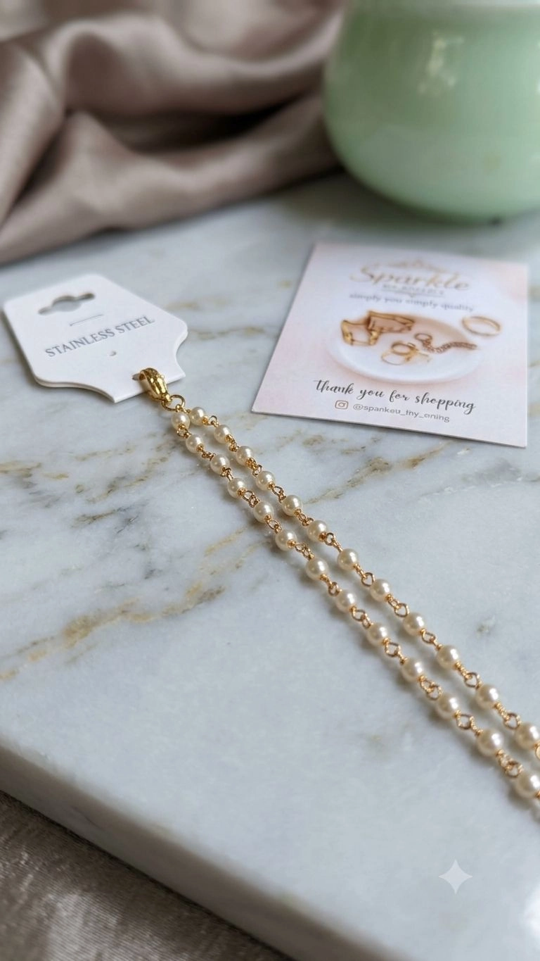 Double layer pearl bracelet
