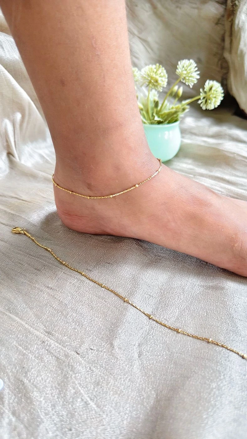 Simple beaded kids Anklets