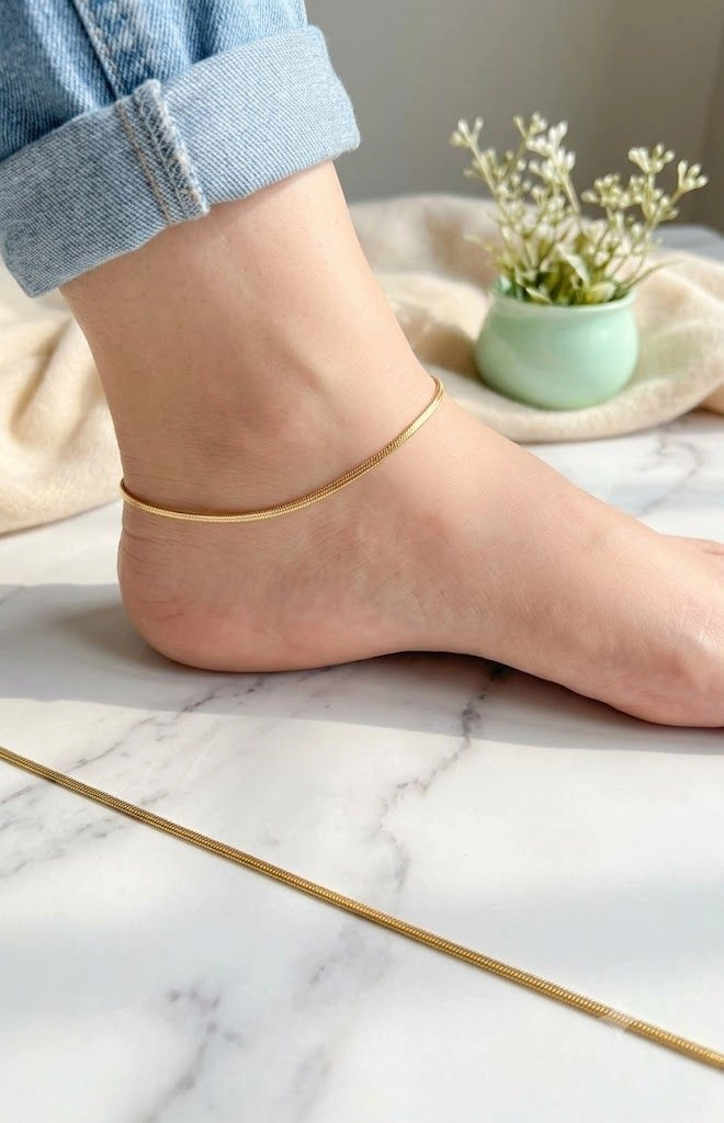 Simple thick chain Adults Anklets 1