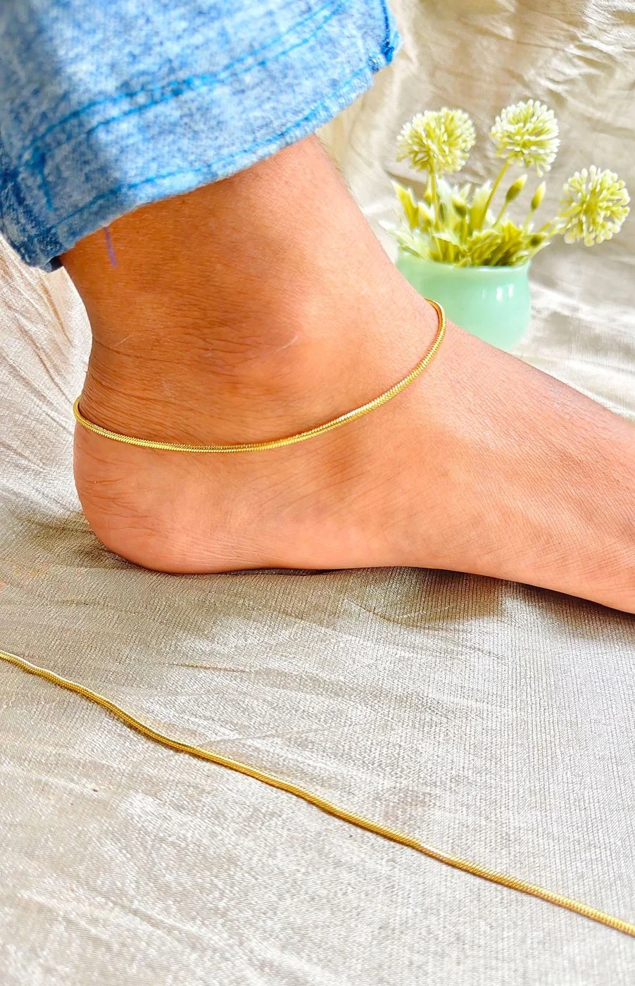 Simple thick chain Adults Anklets 2