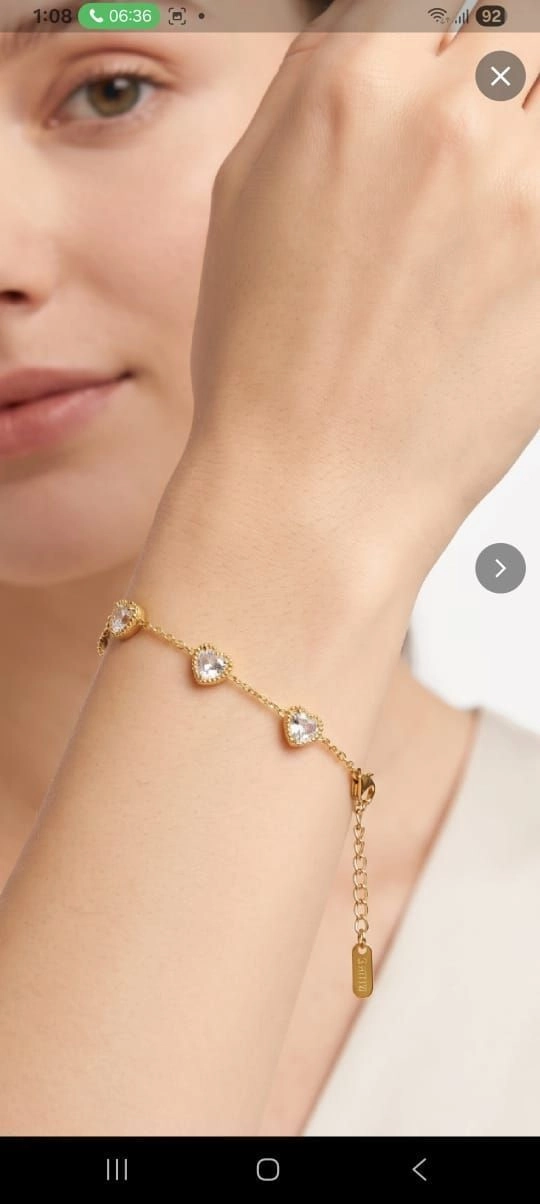 White stone heart bracelet