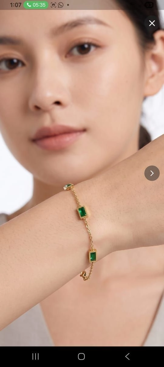 Green rectangular stone bracelet