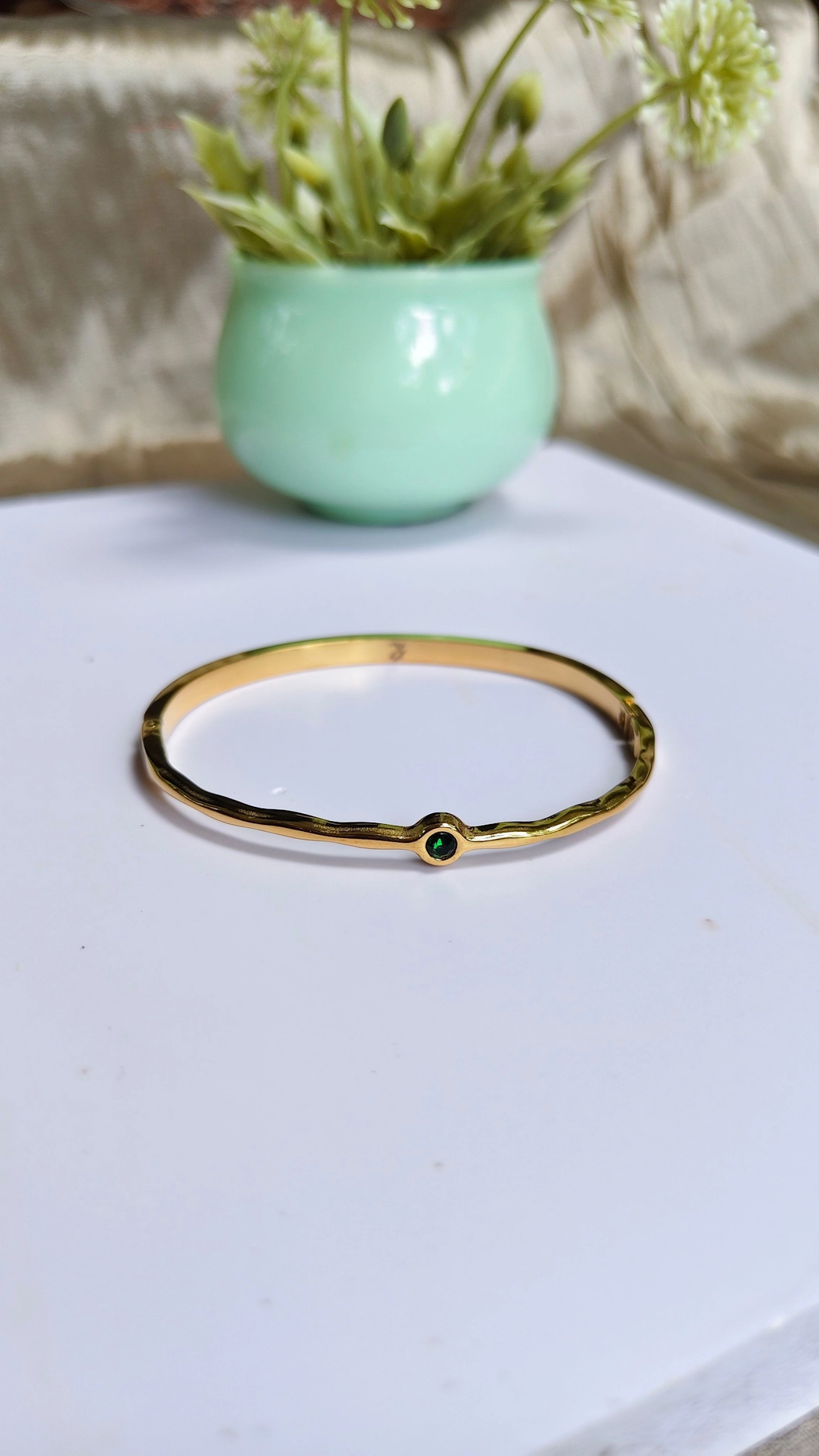 Single green stone