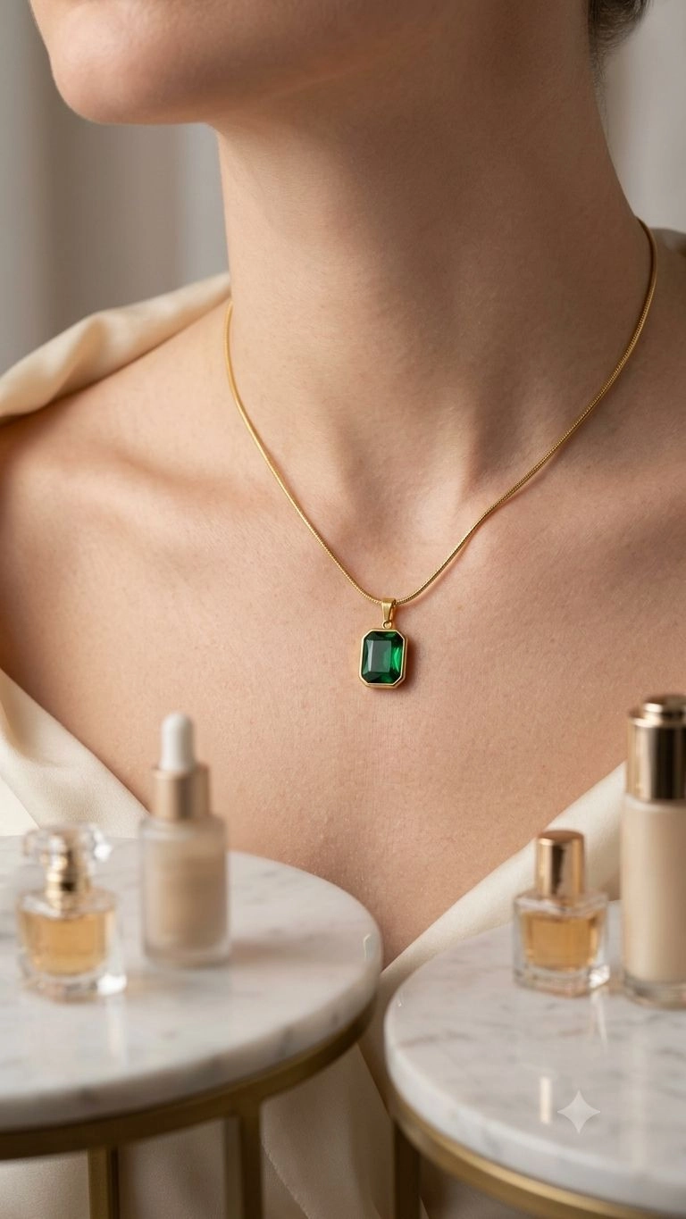 Green stone necklace