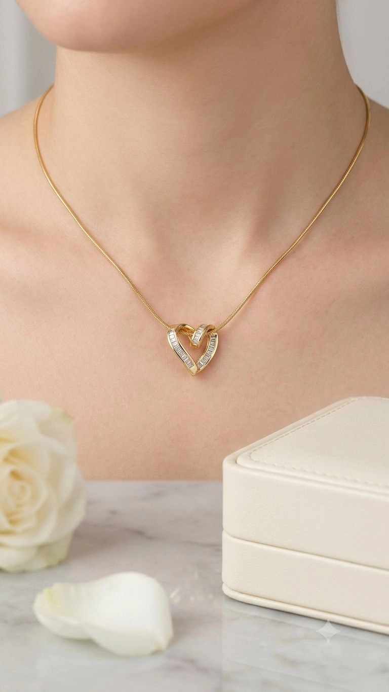 Twisted heart pentant necklace