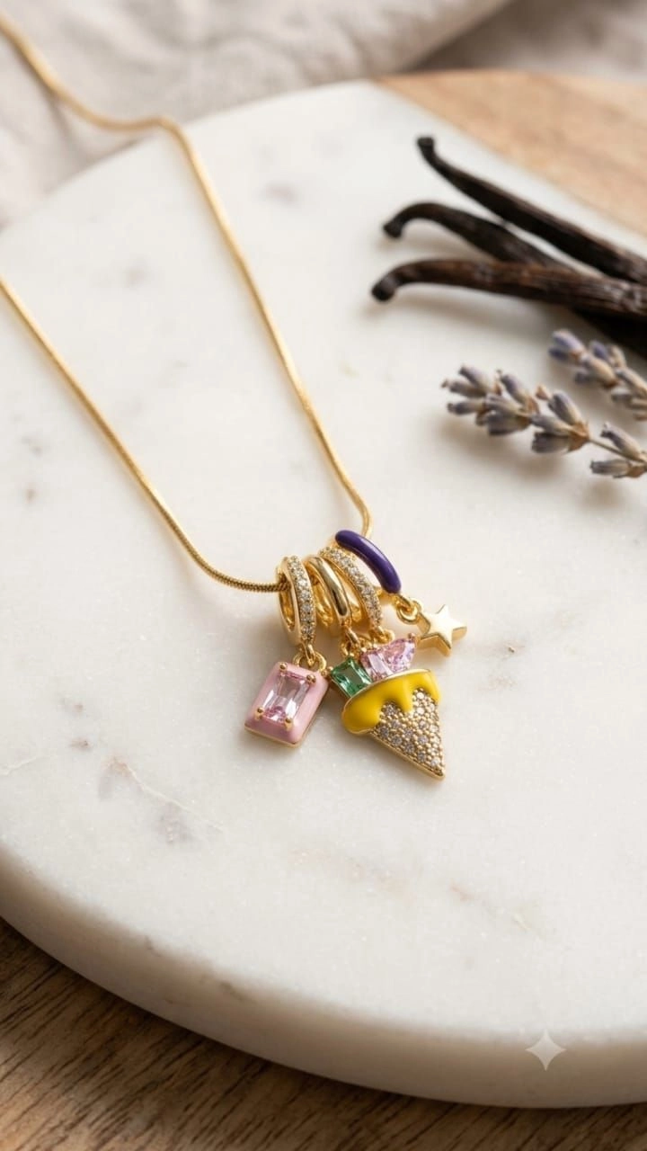 Cone ice charm necklace