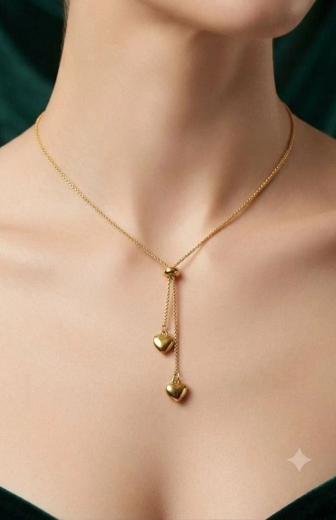 Hanging solid heart necklace