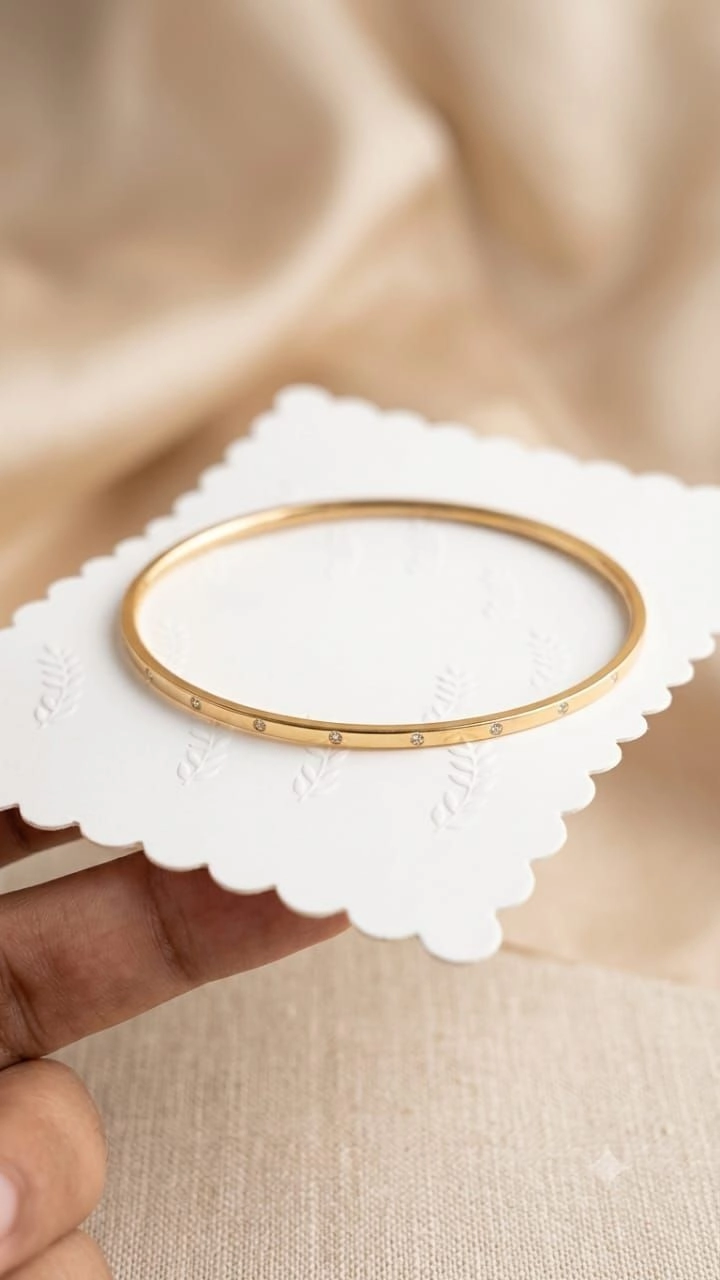 Simple stone Kids bangle