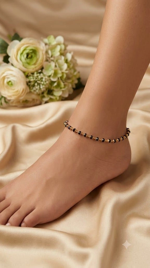 Gold plated rudrakha model karimani Adults Anklets