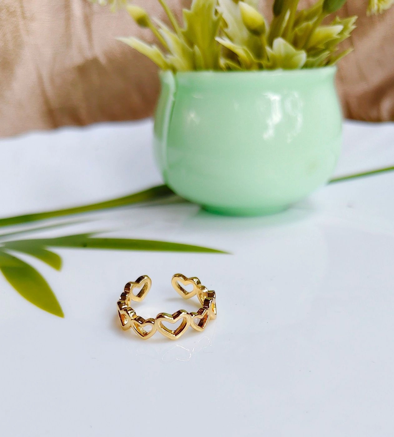Open heart adjustable ring 1
