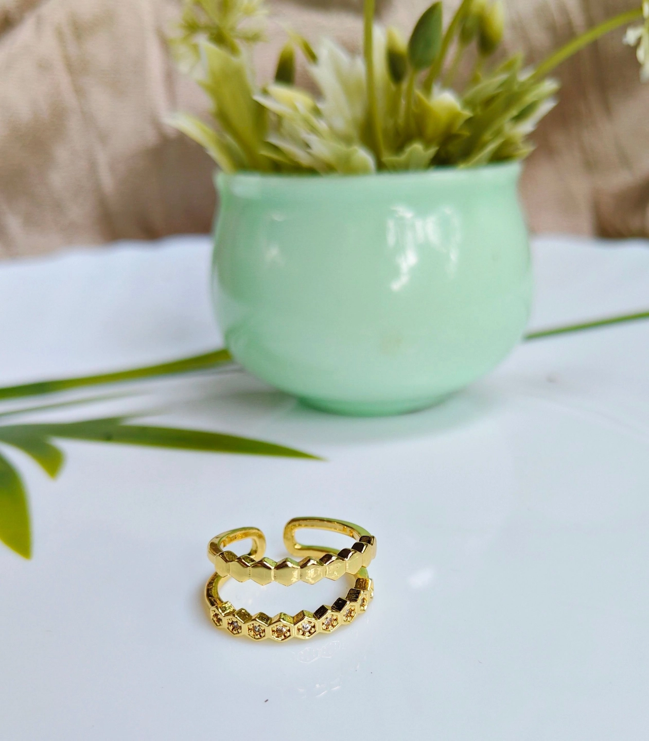 Double layer pentagon adjustable ring 1