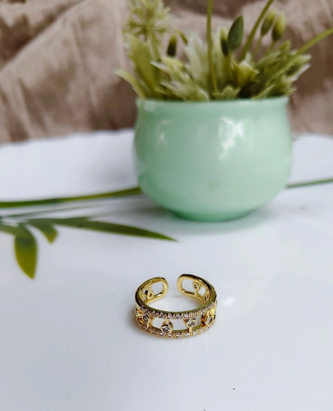 Double layer Stone adjustable ring 1