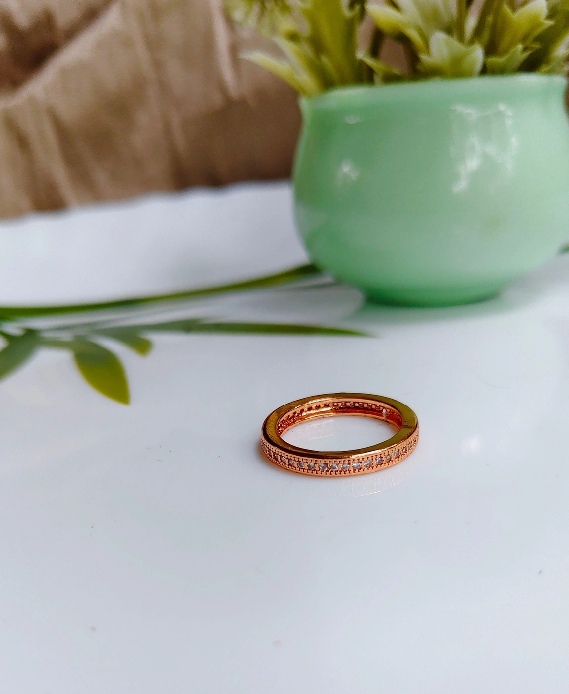 Rose gold stones ring 1
