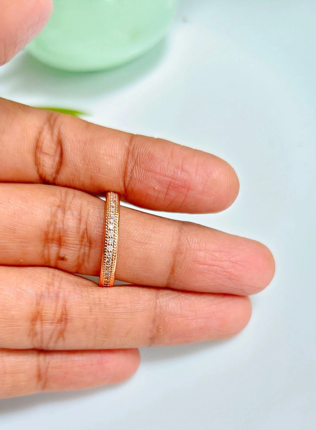 Rose gold stones ring 2