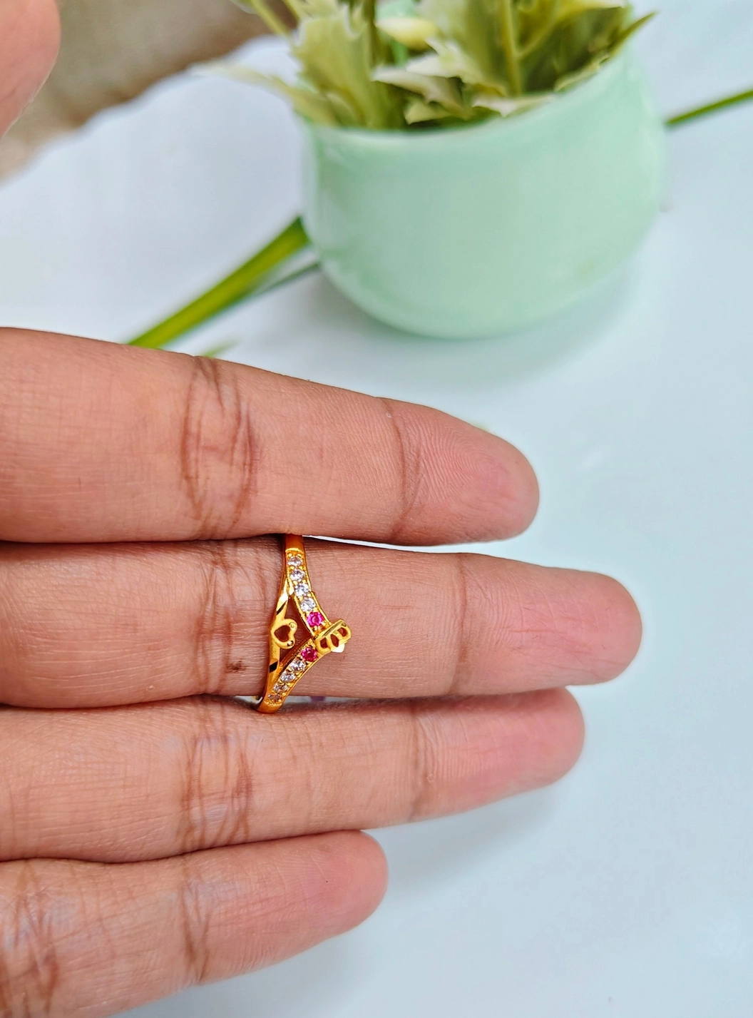 Crown with heart ring 2
