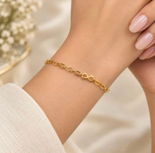 Infinity with simple stone bracelet