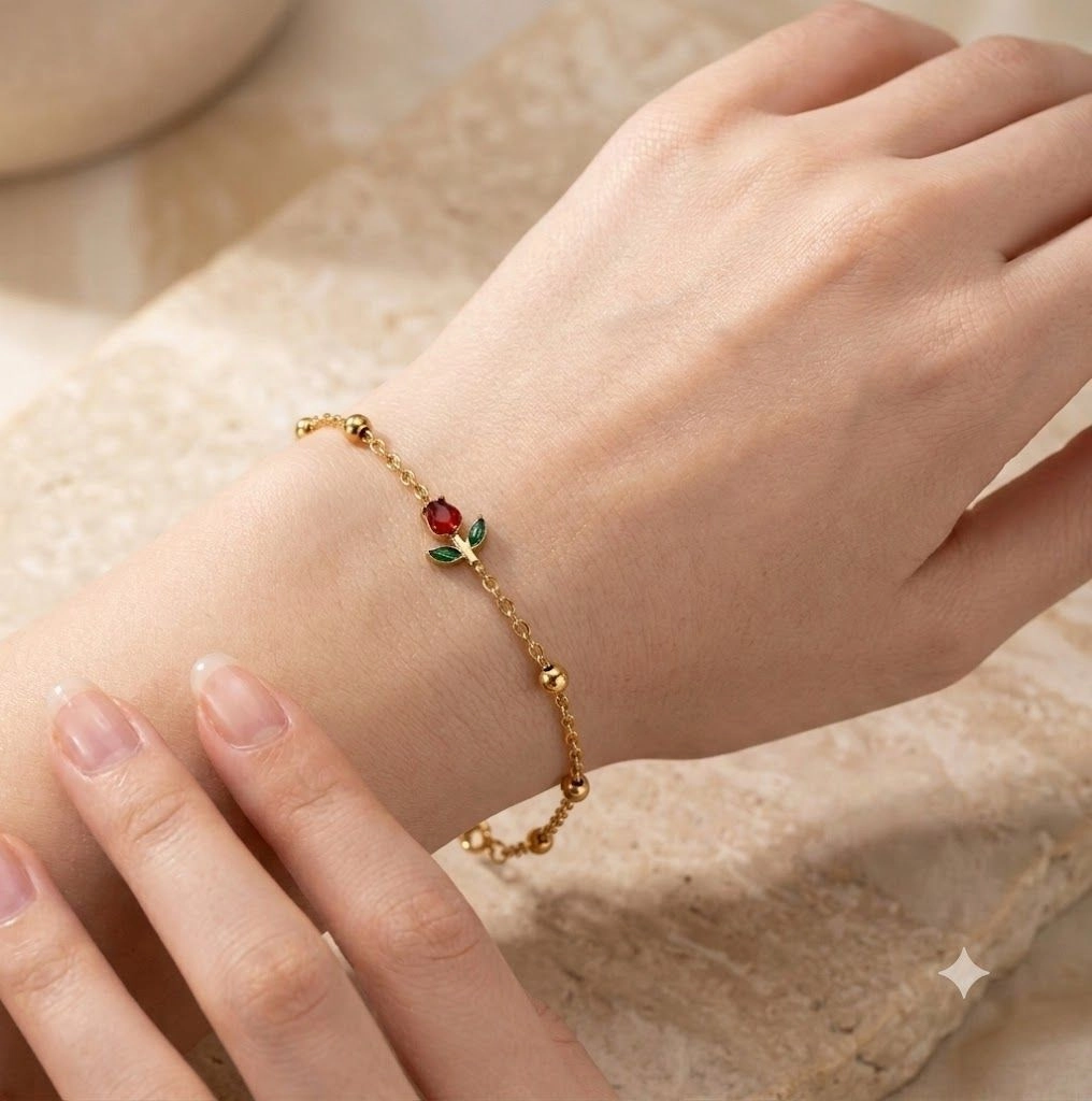 Red tulip bracelet