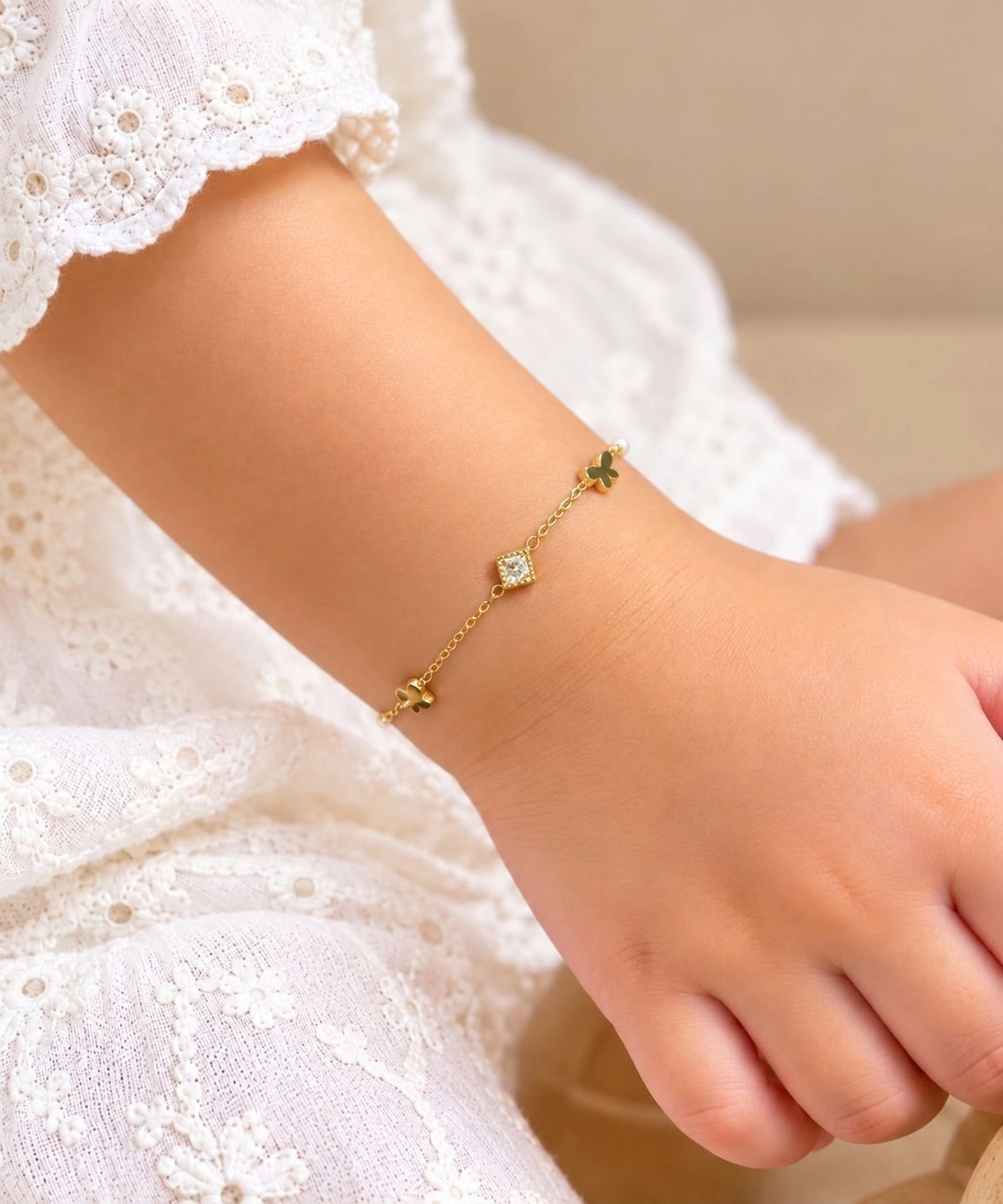 Butterfly and square kids and Adult bracelet
