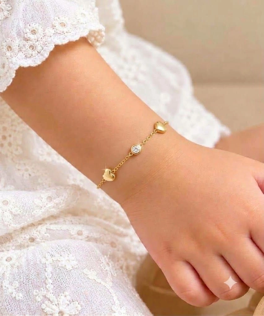Solid heart and stone bracelet 1