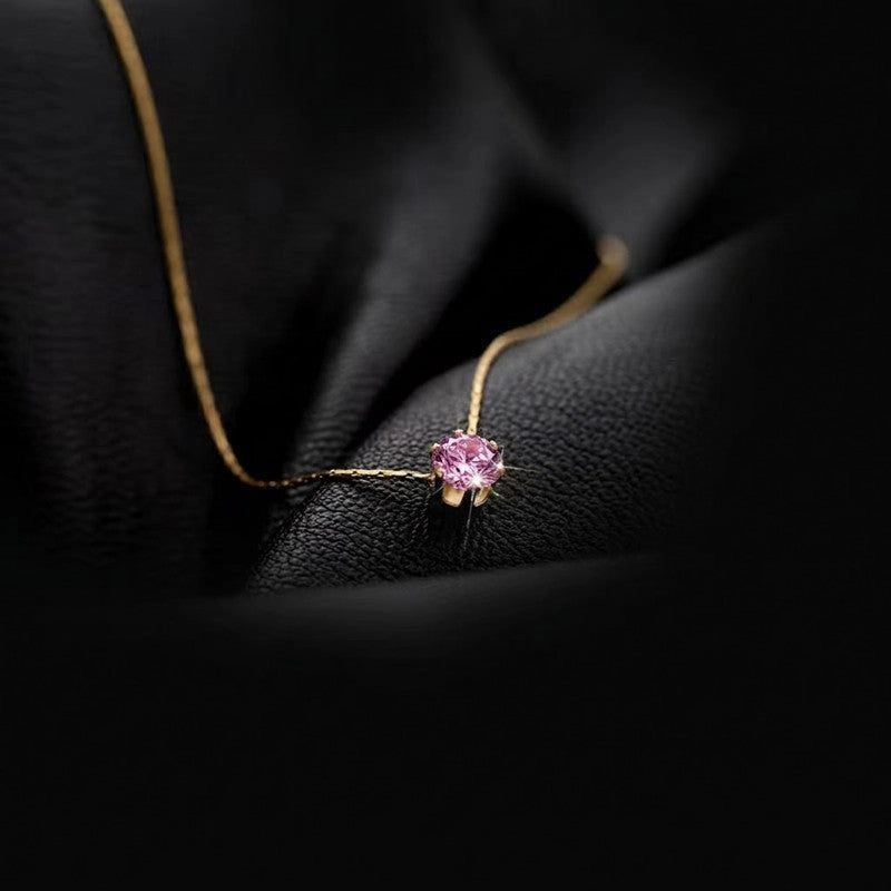 Pink stone necklace 1