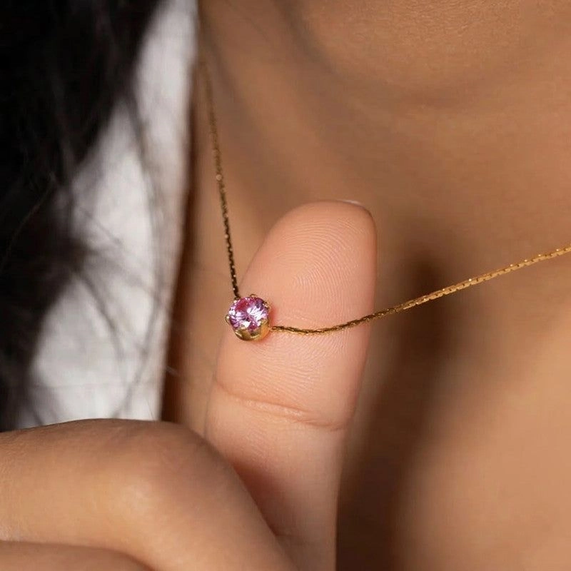 Pink stone necklace 2