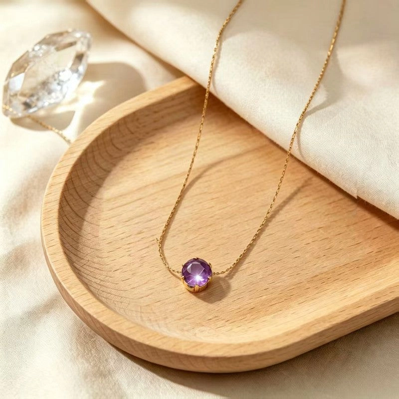 Purple stone necklace