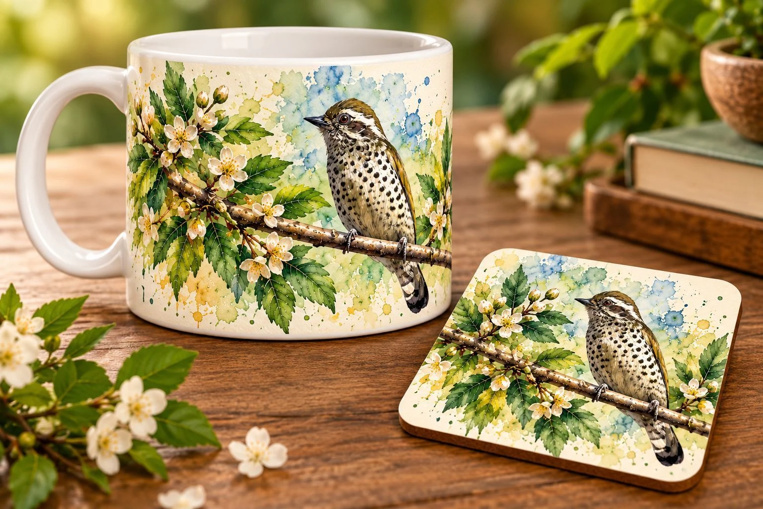 Mug & Coaster Set - Speckled Piculet