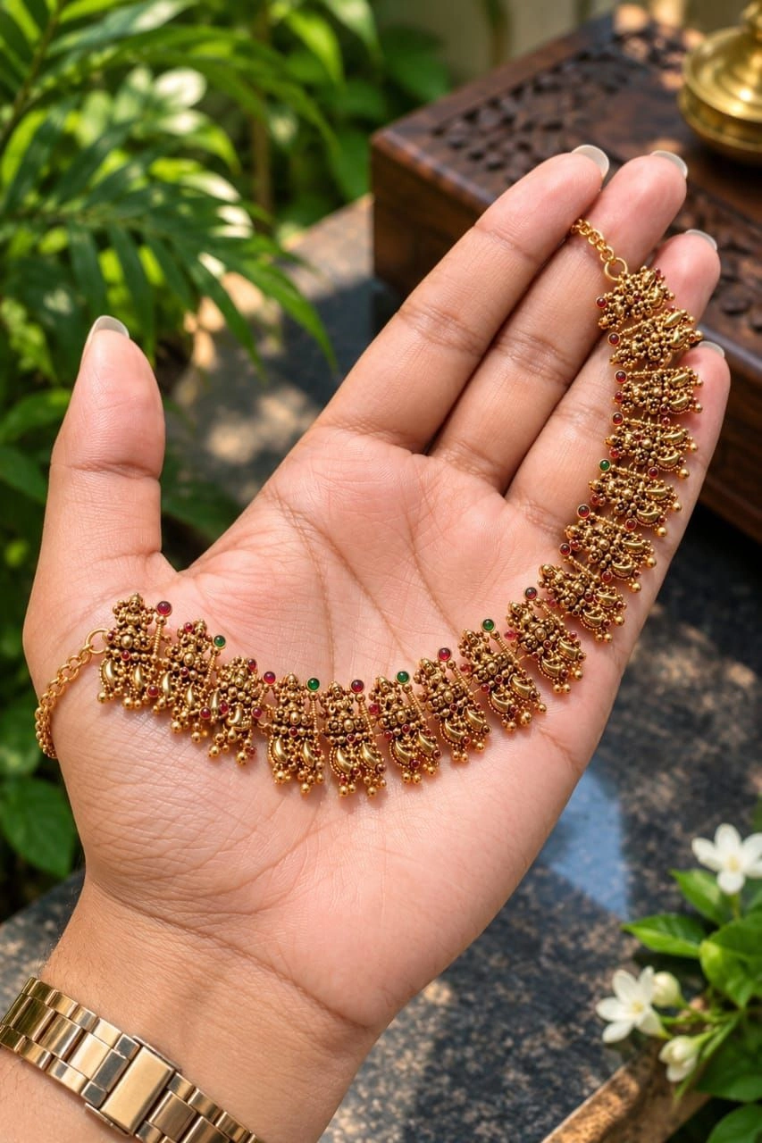 Laxmi Motif Antique Jewellery set. 2