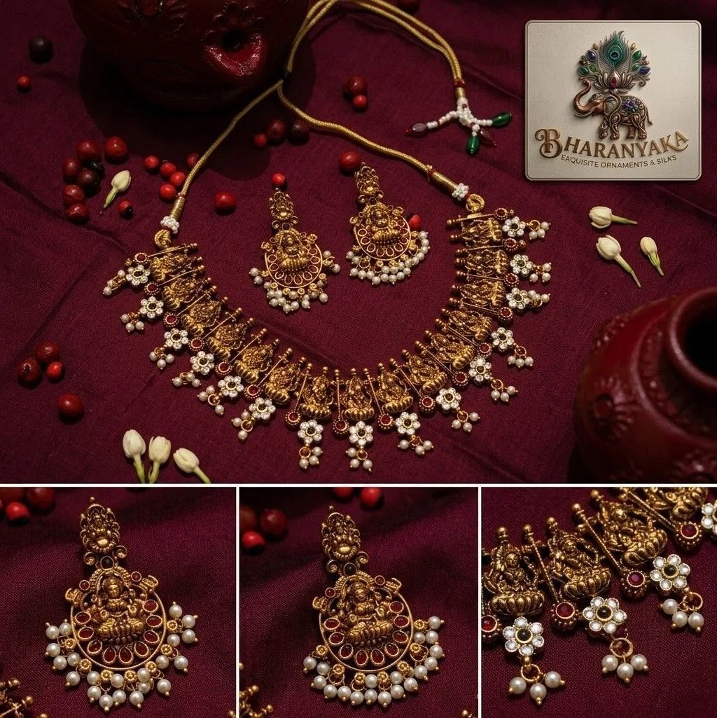 Antique Temple Pearl Necklace Set 1