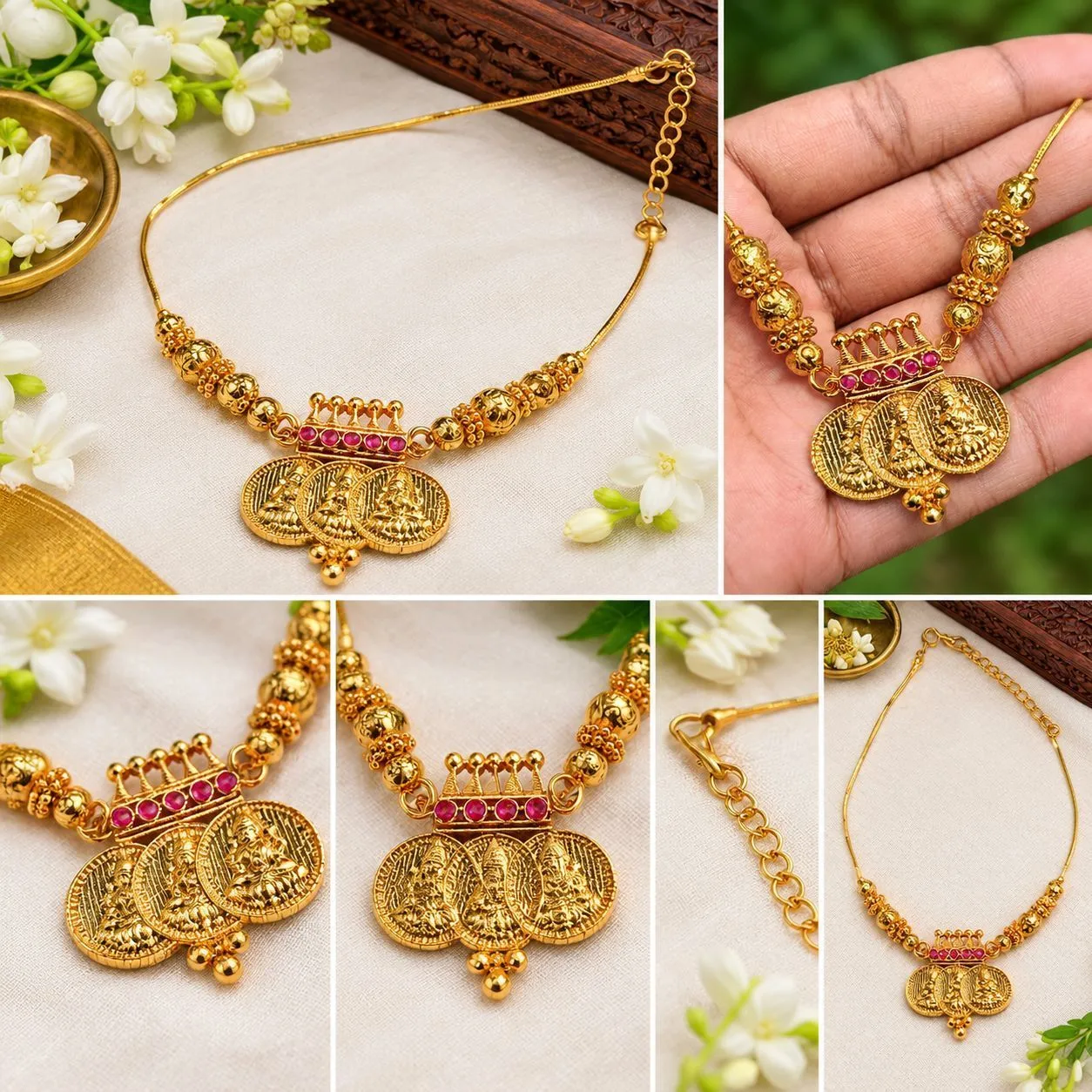 Antique Temple Coin Pendant Necklace 1