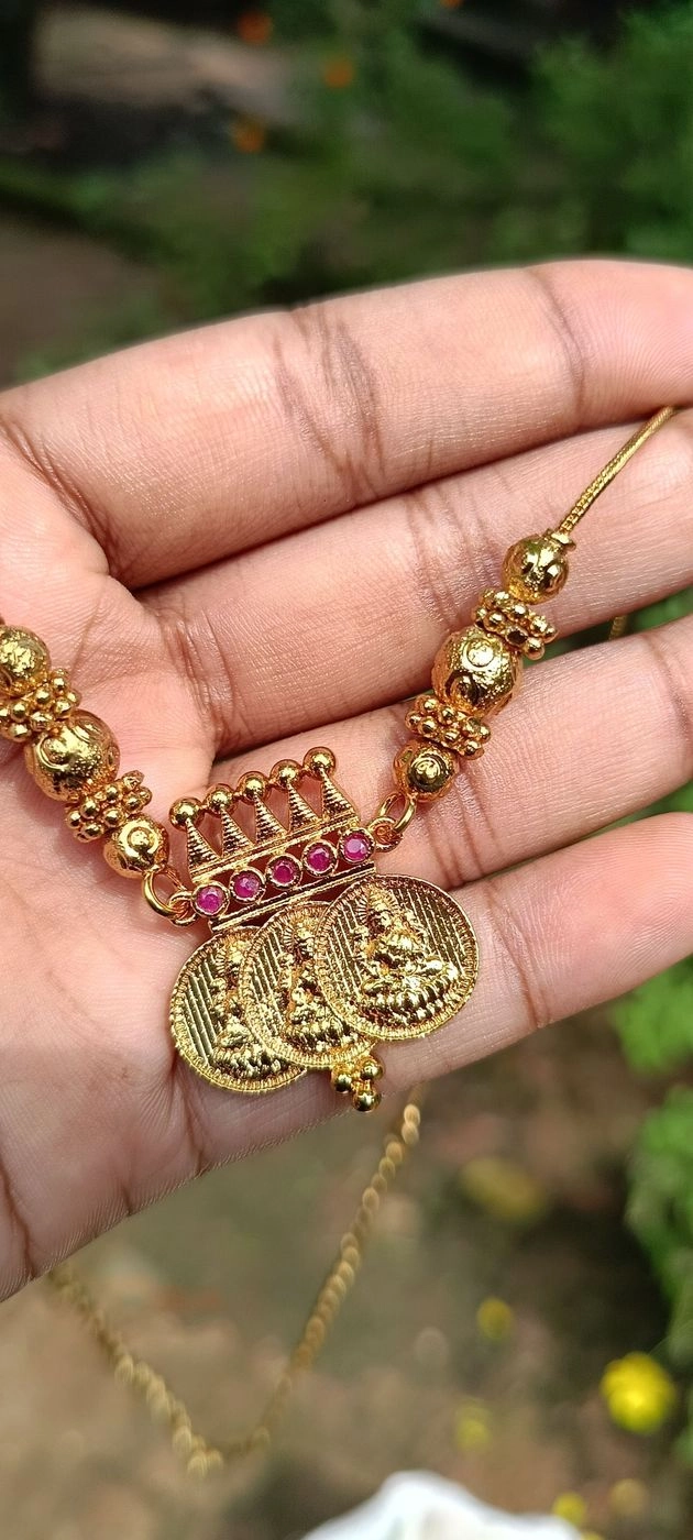 Antique Temple Coin Pendant Necklace 3