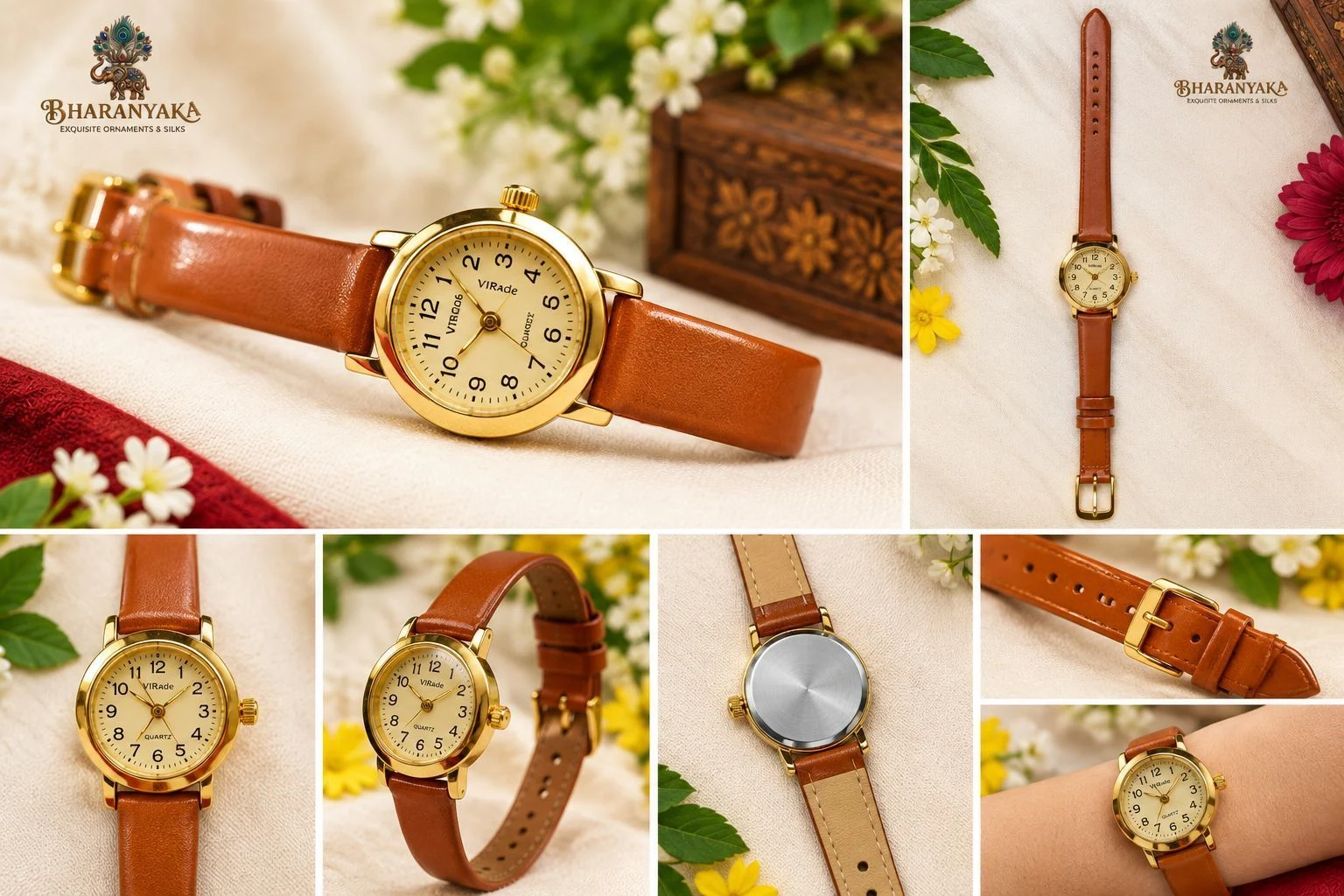 Women's Brown Strap Classic Round Dial Watch 1