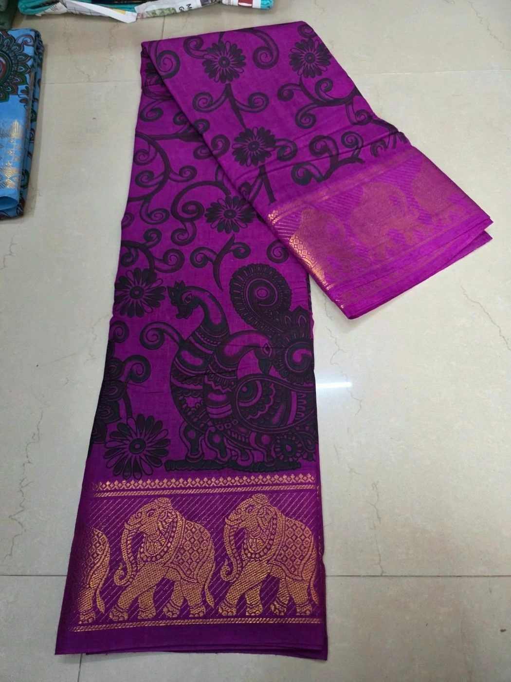 Madurai Sungudi Kalamkari Cotton Saree 3