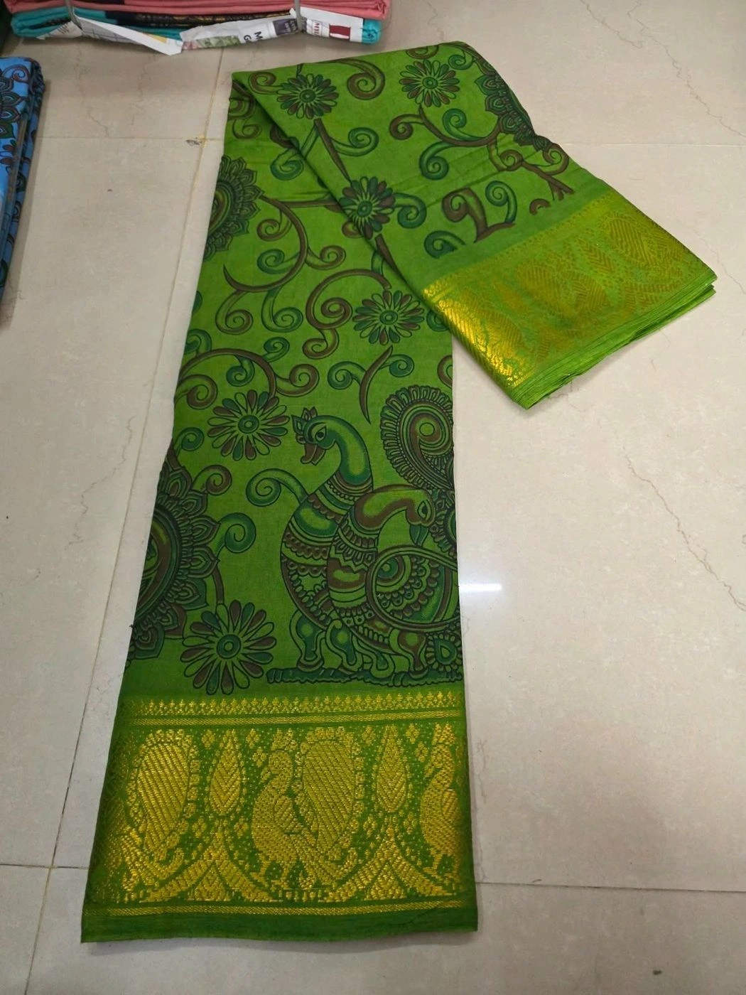 Madurai Sungudi Kalamkari Cotton Saree 7