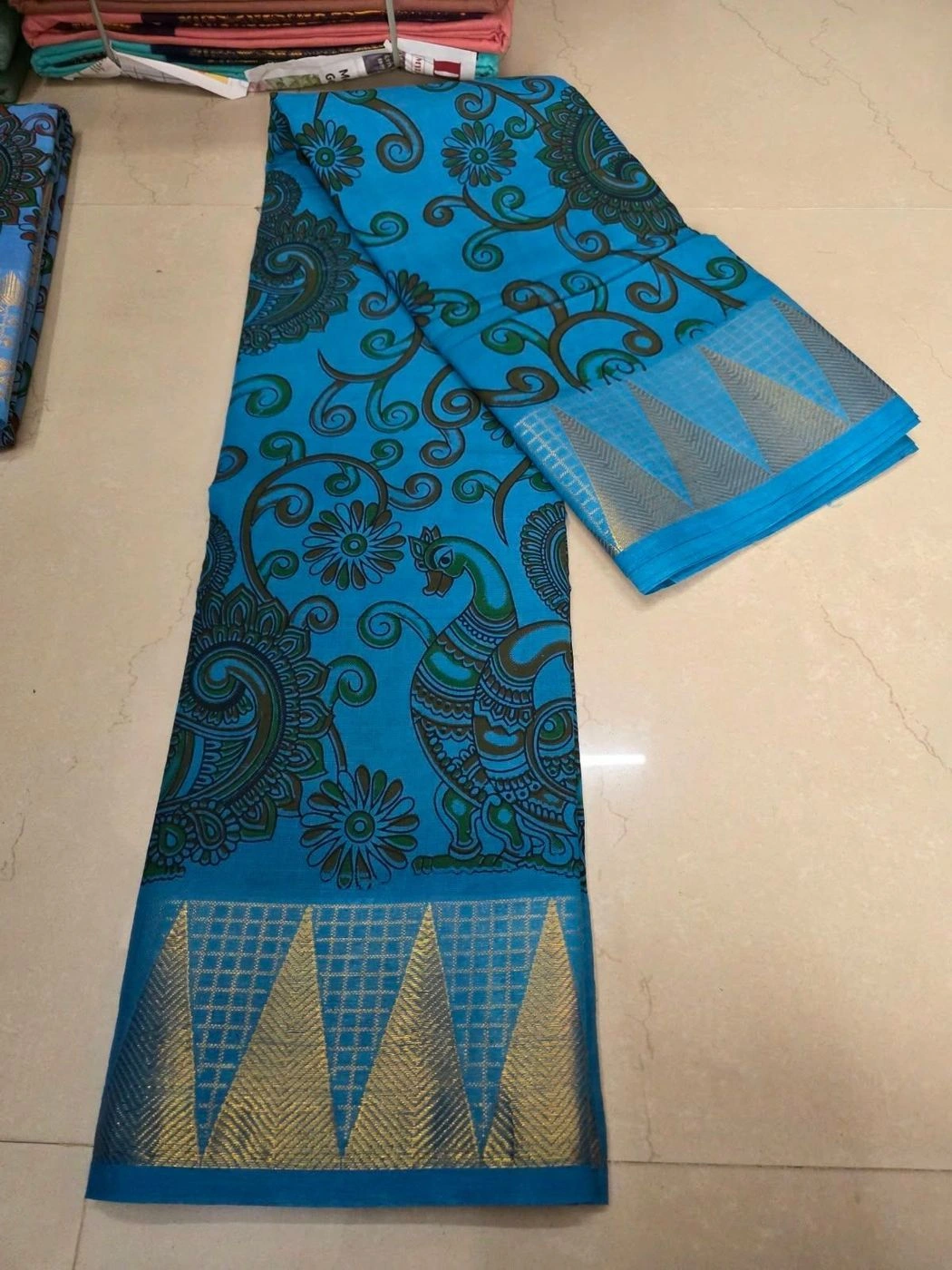 Madurai Sungudi Kalamkari Cotton Saree 8