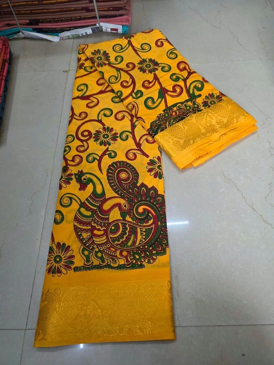 Madurai Sungudi Kalamkari Cotton Saree 10
