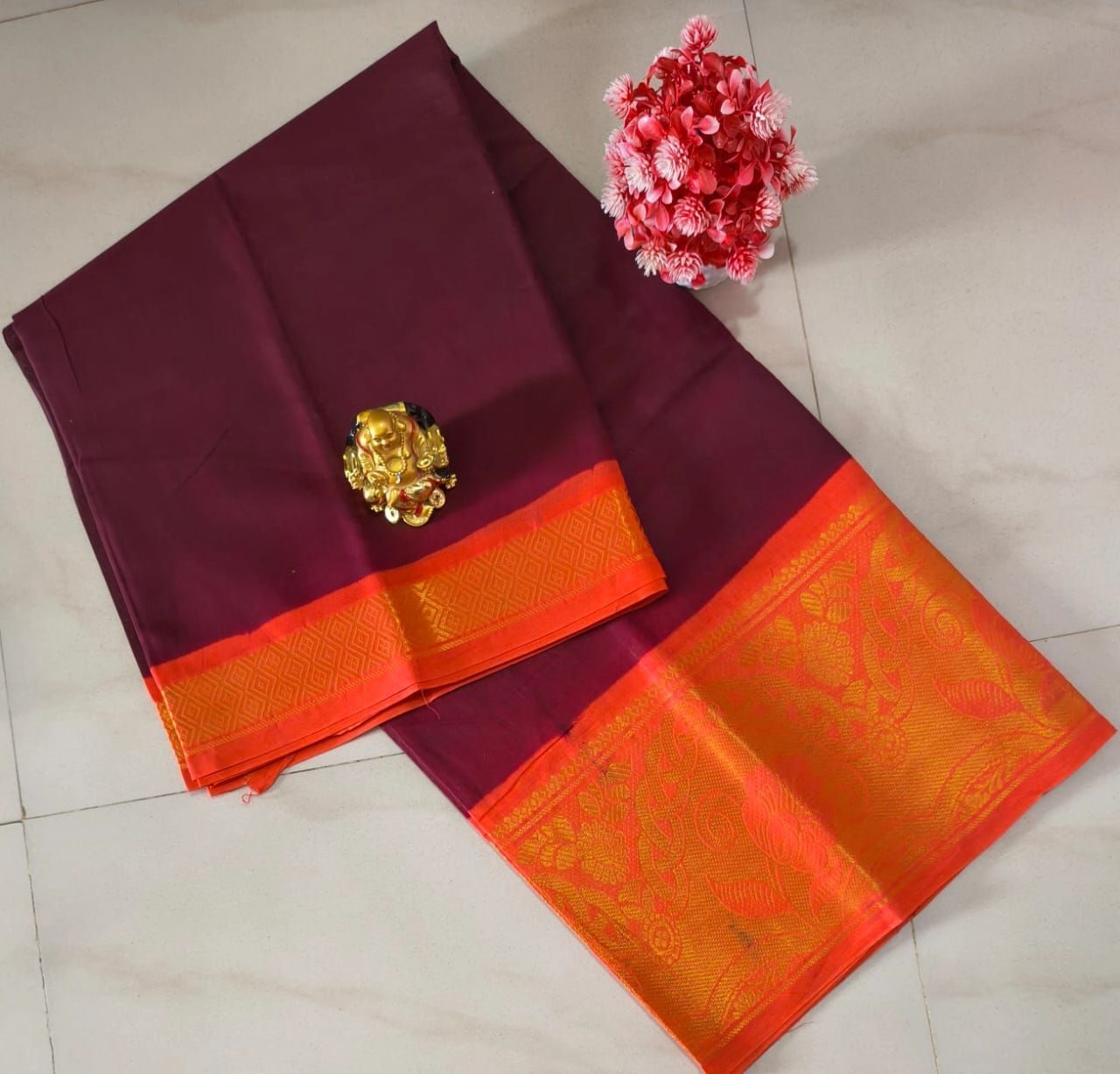 Sungudi Cotton Plain Sarees 2