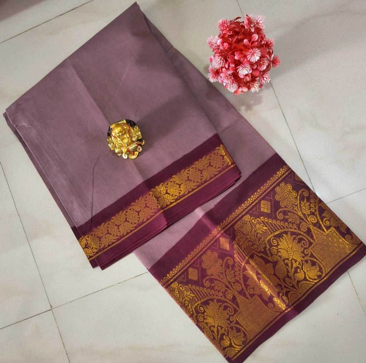 Sungudi Cotton Plain Sarees 5