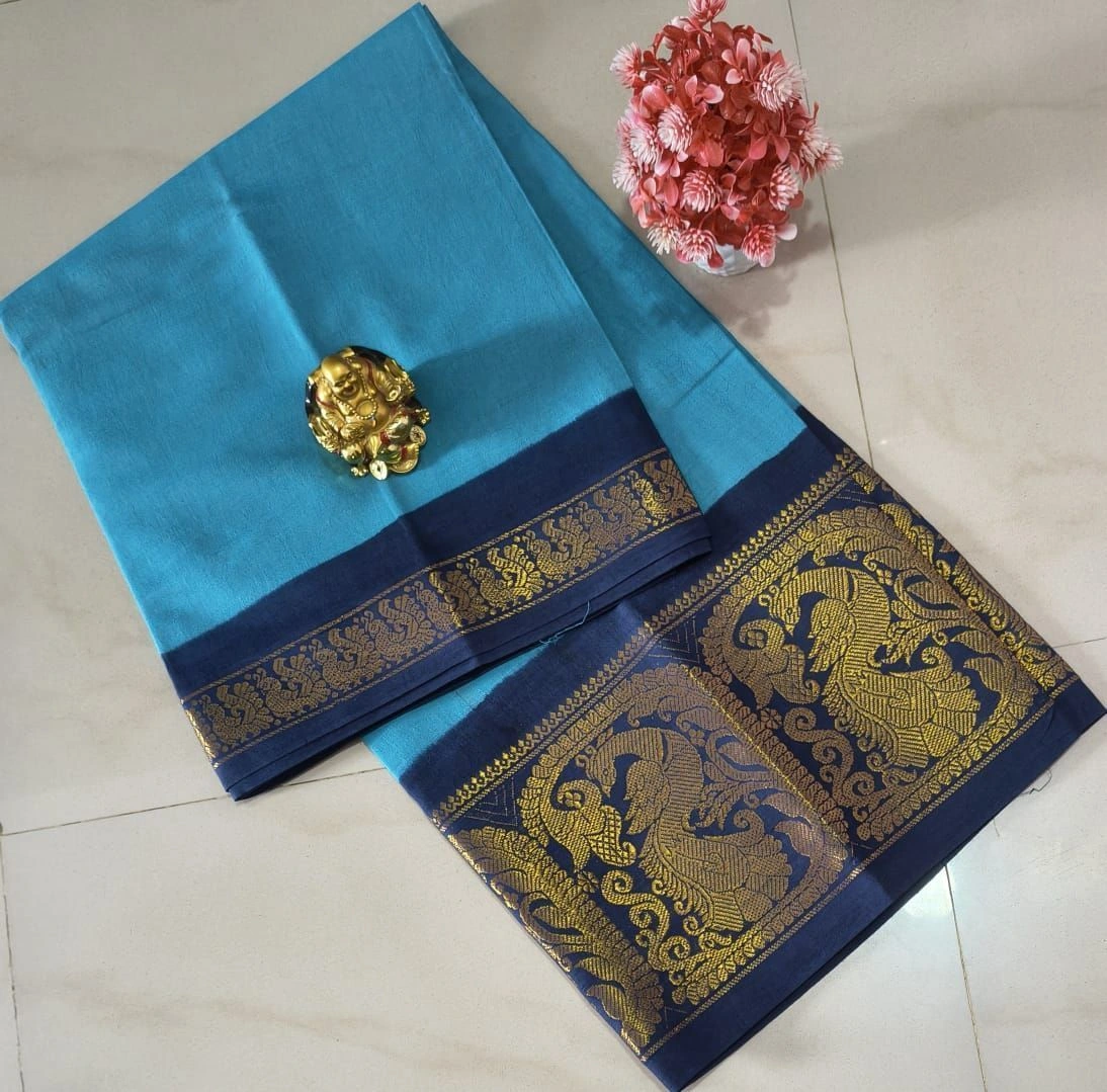 Sungudi Cotton Plain Sarees 6