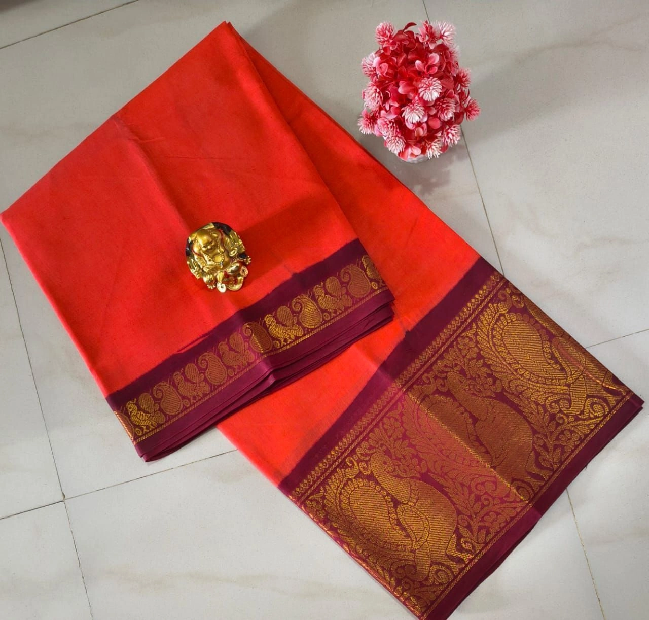 Sungudi Cotton Plain Sarees 7
