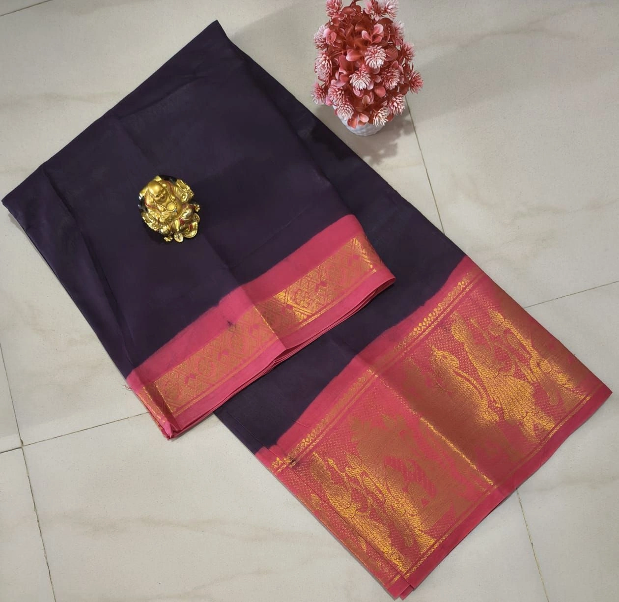 Sungudi Cotton Plain Sarees 8