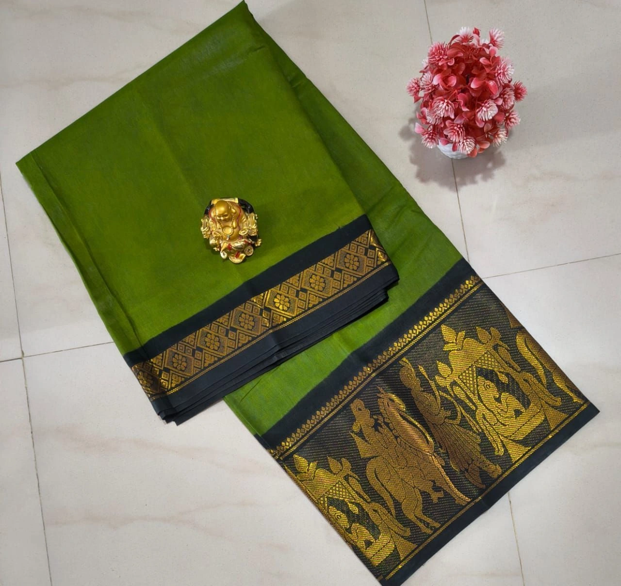 Sungudi Cotton Plain Sarees 10