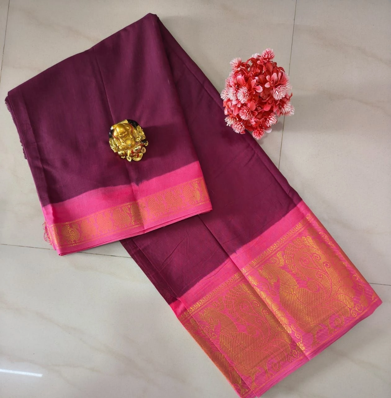 Sungudi Cotton Plain Sarees 11