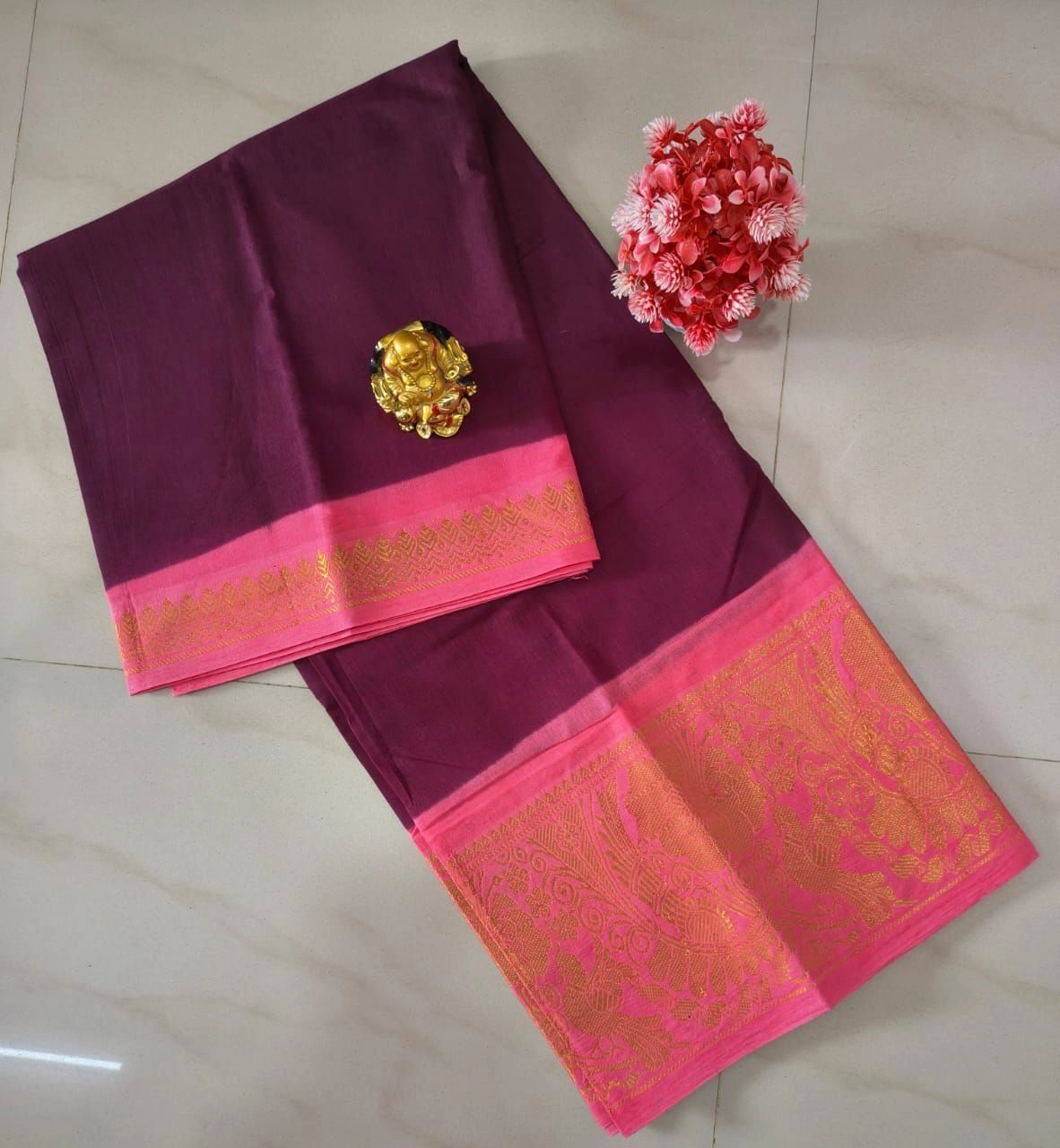 Sungudi Cotton Plain Sarees 18