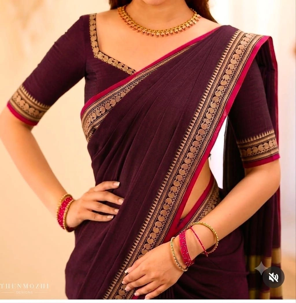 Narayanpet kaju Cotton Sarees Wirthblouse 10