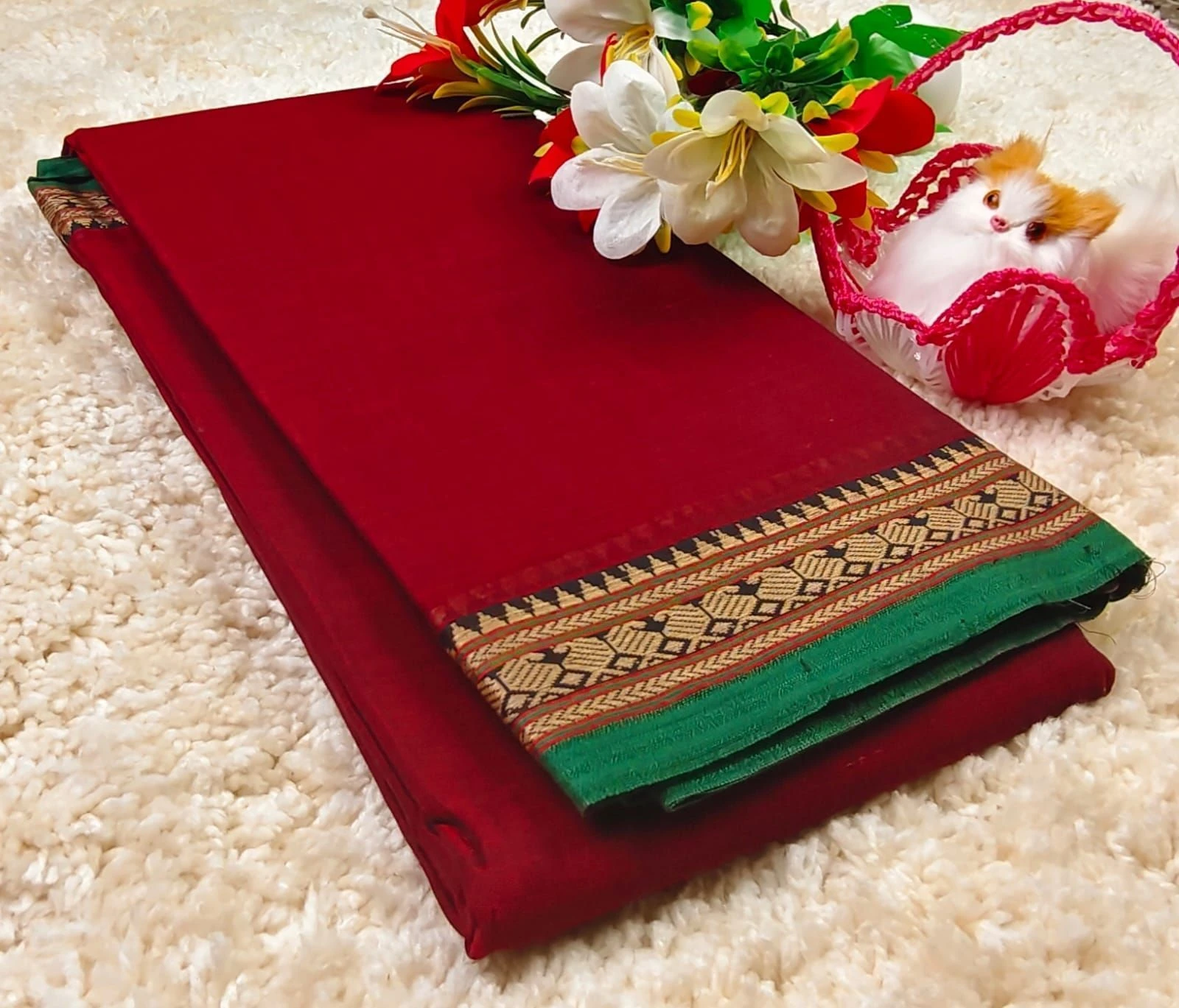 Narayanpet kaju Cotton Sarees Wirthblouse 18