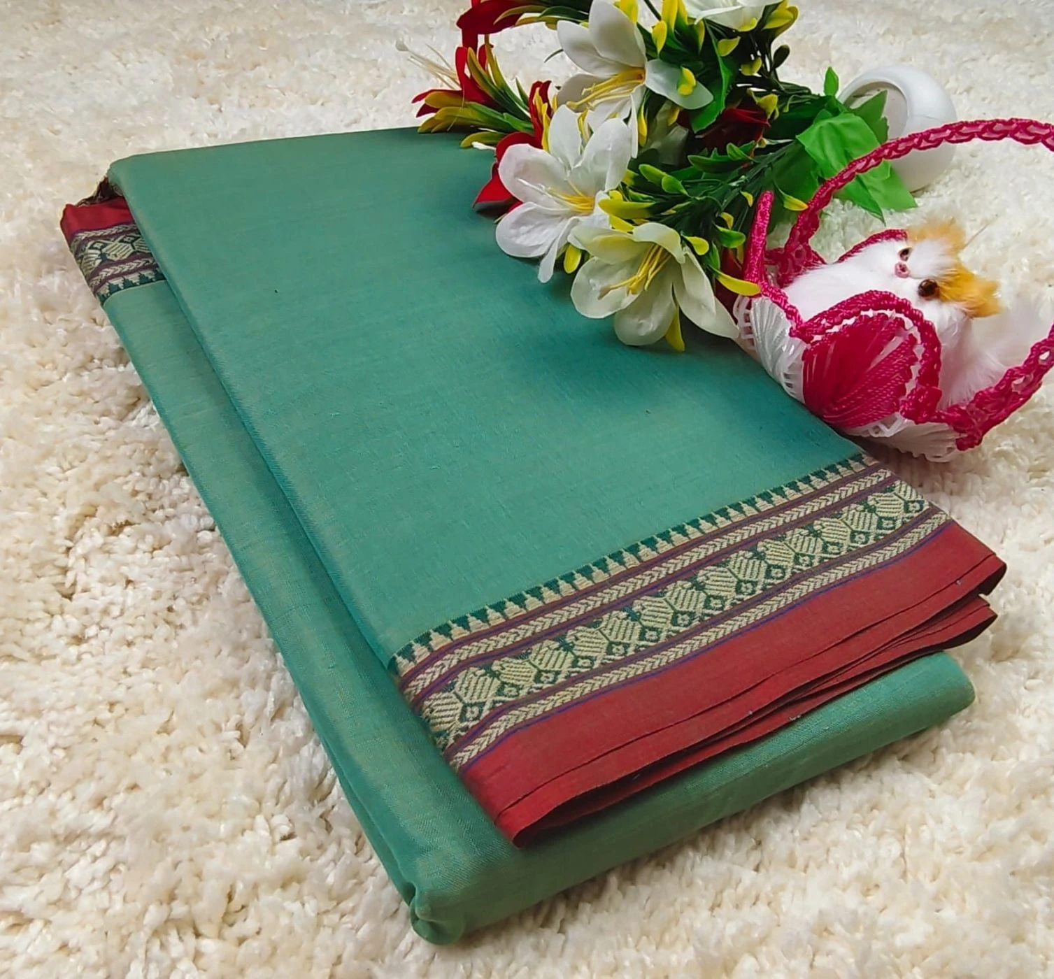 Narayanpet kaju Cotton Sarees Wirthblouse 19