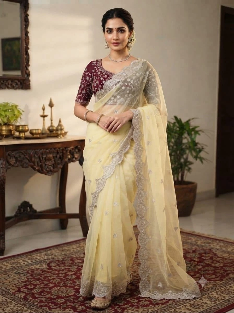 🌹 *Fancy Embroidery sarees* 5