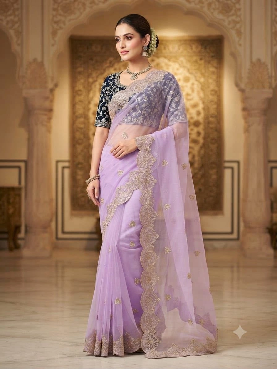 🌹 *Fancy Embroidery sarees* 12